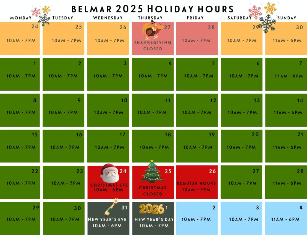 Belmar Holiday Hours